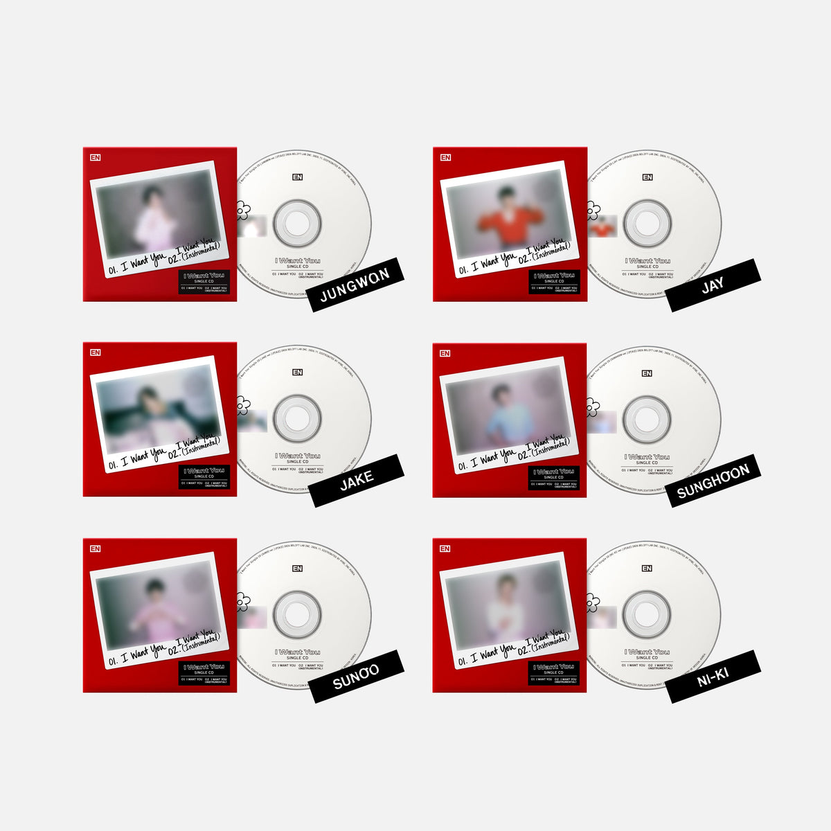 'I Want You' Single CD (SUNOO ver.) All Members