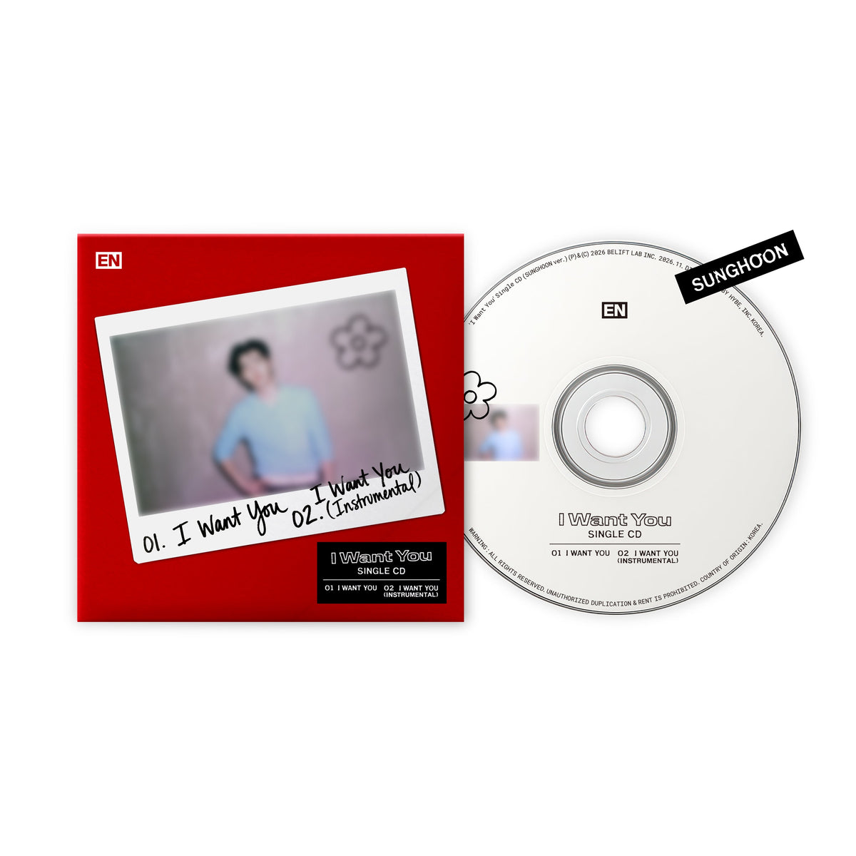 'I Want You' Single CD (SUNGHOON ver.)